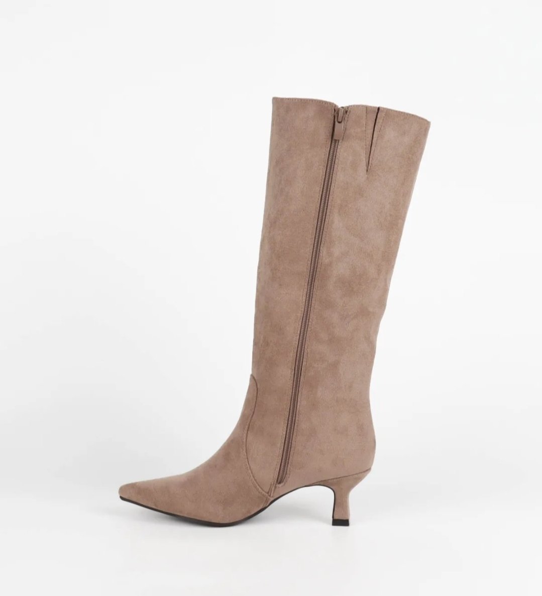 GINA suede knee boots taupe