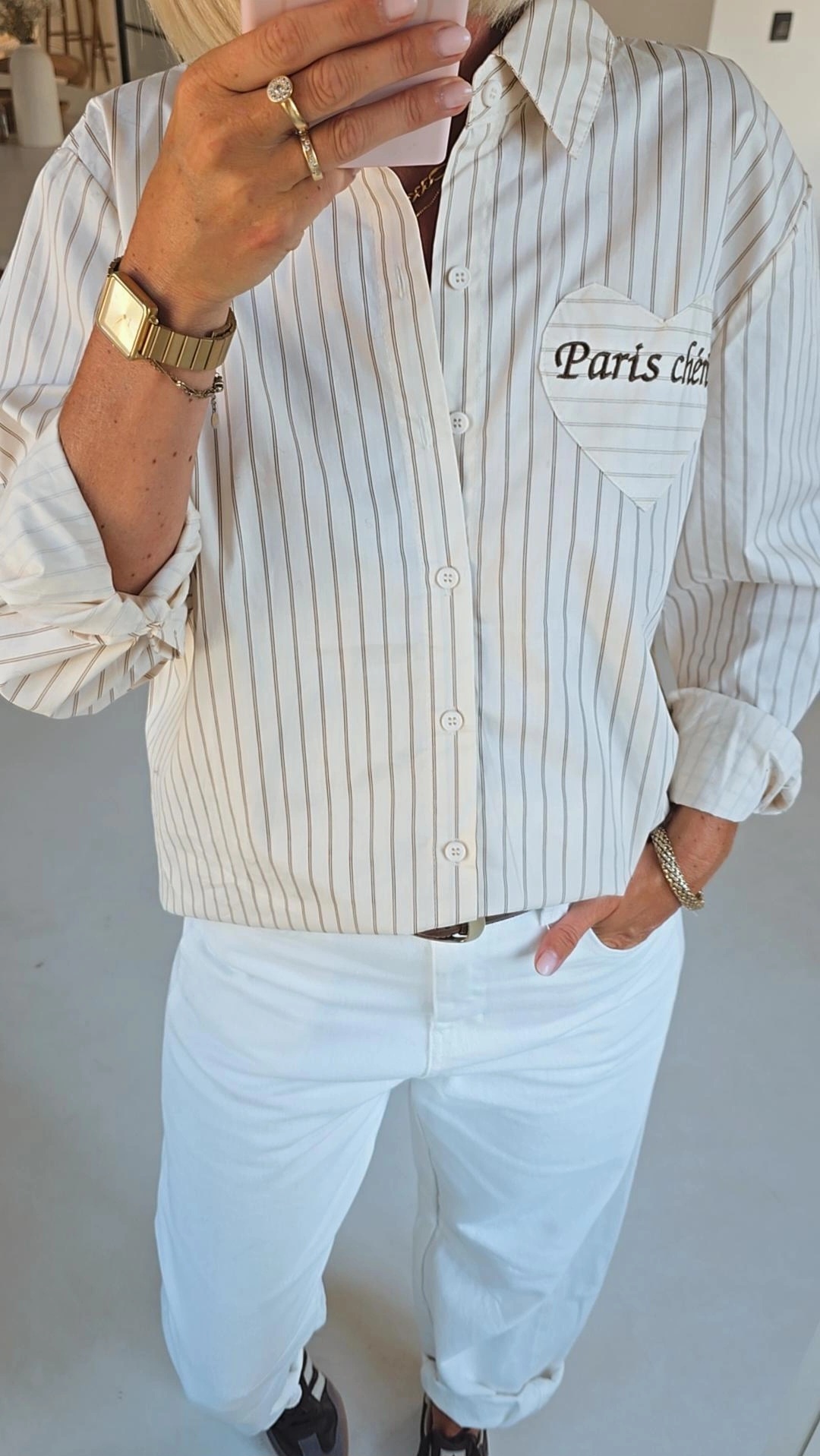 PARIS CHÉRI striped shirt beige