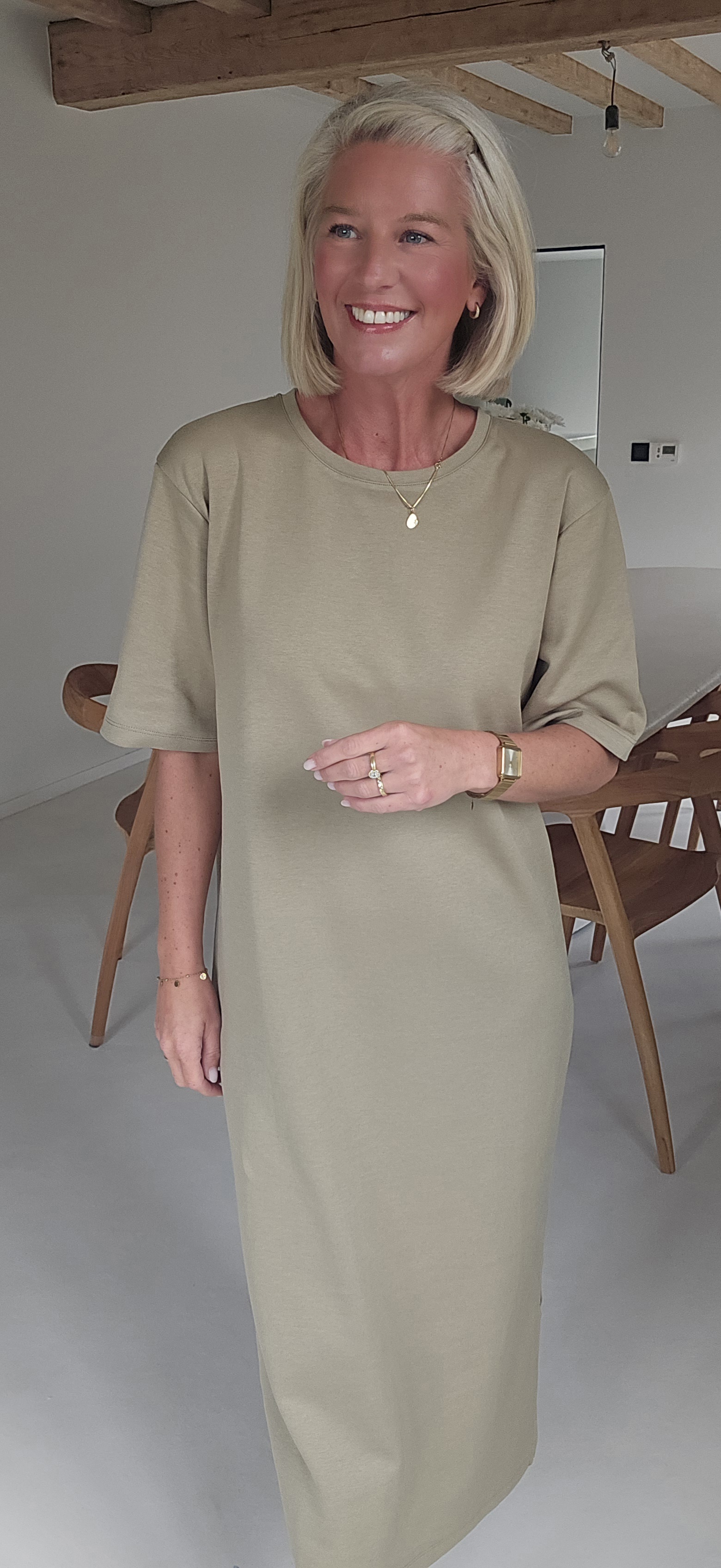 RANI cotton T-shirt dress khaki