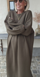 ROBYN maxi sweatshirt fleece dress khaki
