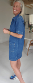 THE PERFECT JEANS dress short-sleeved darker blue