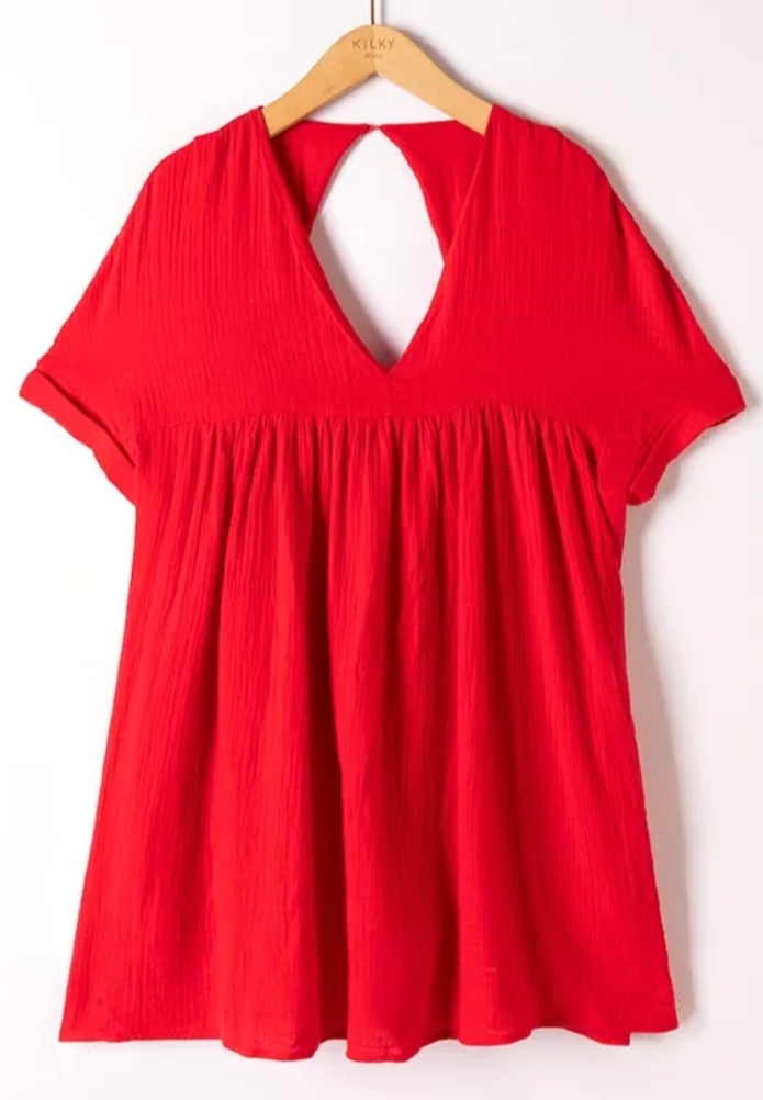 LOTJE tetra playsuit dress soft red