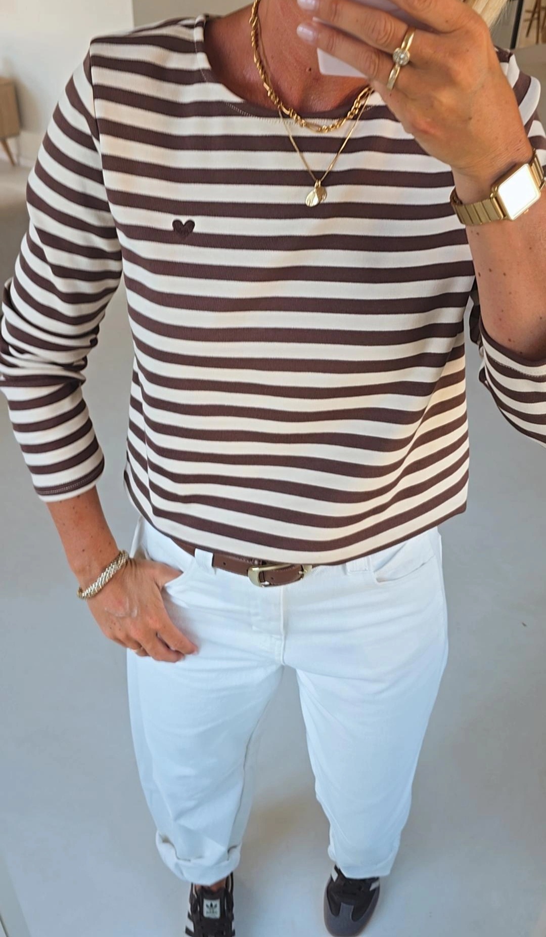HEART striped longsleeve chocolat