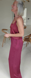 SALLI satin loose pants burgundy