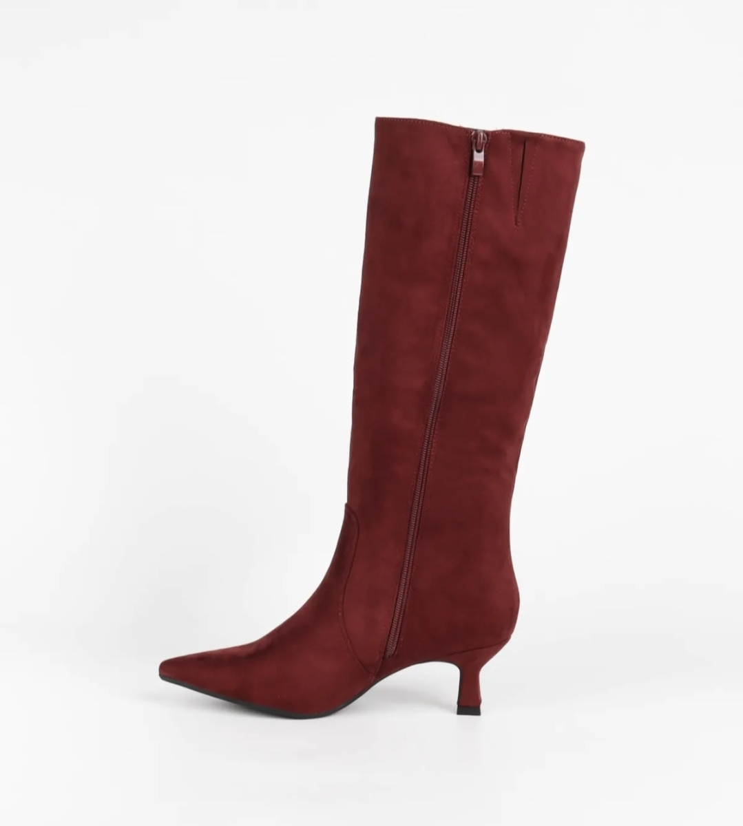 GINA suede knee boots burgundy