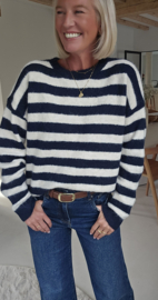 ANOUK striped soft knit navy
