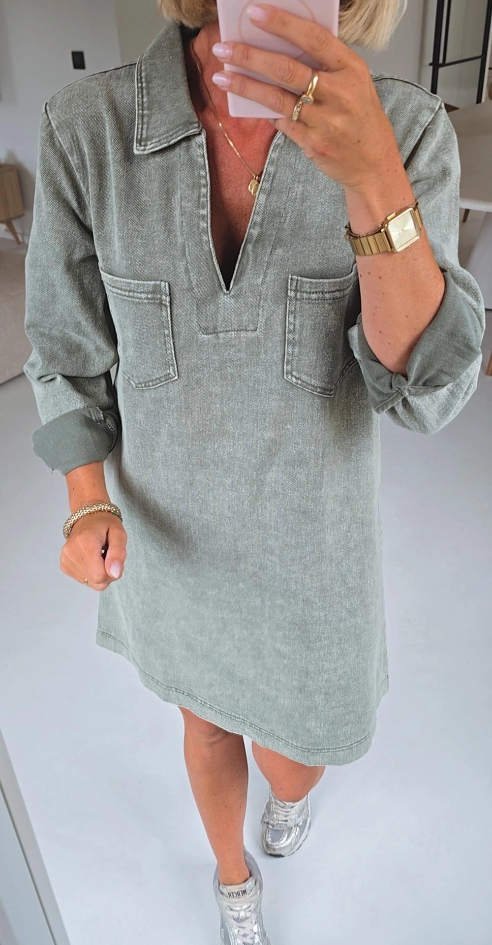 THE PERFECT JEANS 2 longsleeve dress khaki