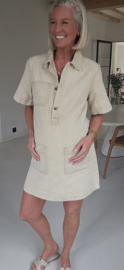 THE PERFECT JEANS dress short-sleeved beige