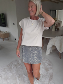 LADONNA leopard denim skirt
