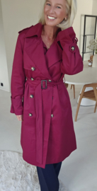 JOLANDE maxi trench coat wine
