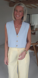 MAURA sleeveless knit cardigan pastel blue