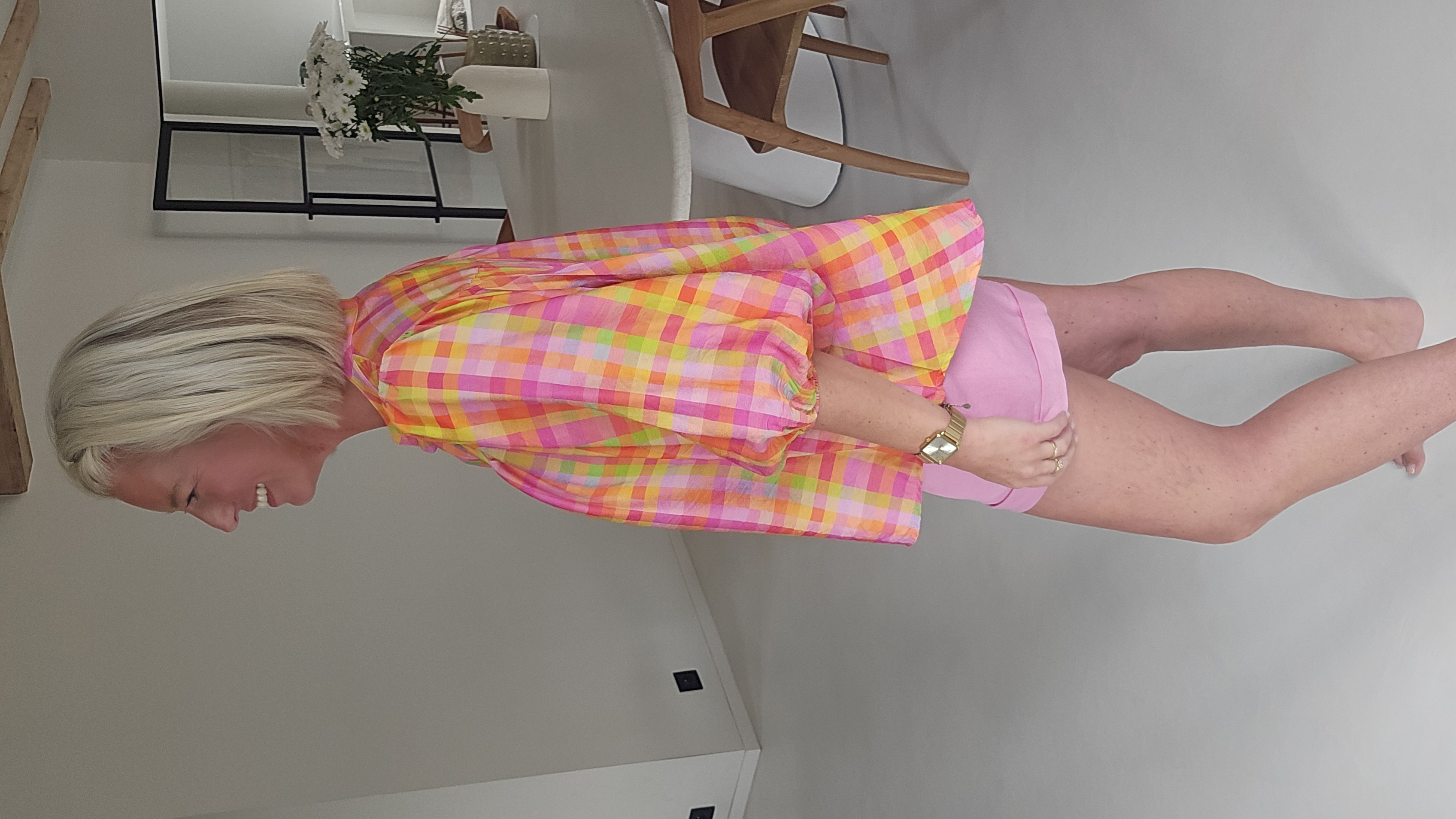 BEA viscose blouse checkered multi
