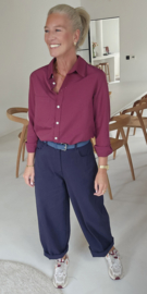 AVA basic cotton shirt burgundy