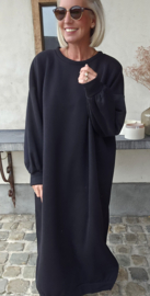 ROBYN maxi sweatshirt fleece dress black