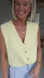 MAURA sleeveless knit cardigan pastel yellow