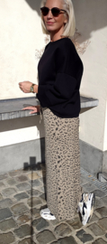 LEO maxi skirt taupe black