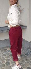 FANNY velours jogger pants burgundy