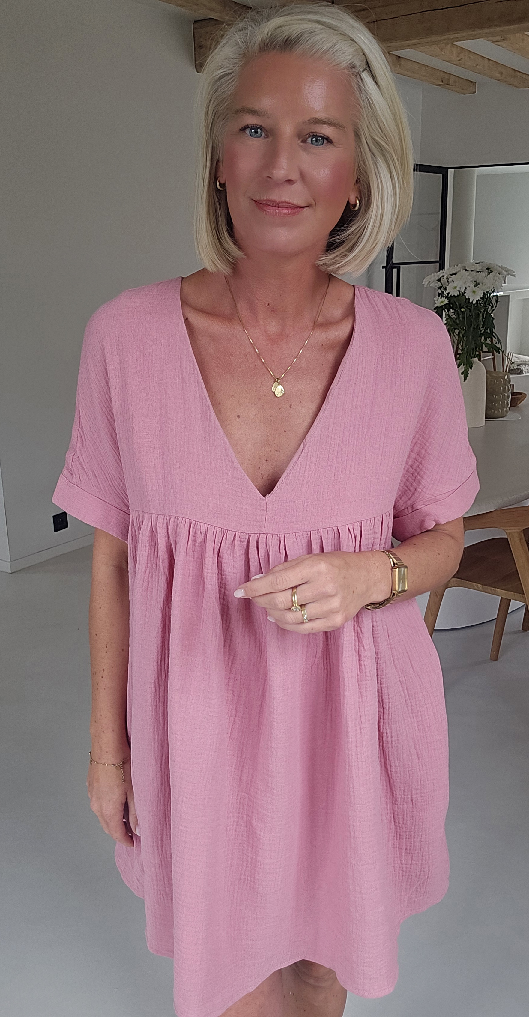 LOTJE tetra playsuit dress soft old pink
