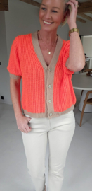 BESS short-sleeved cardigan neon orange