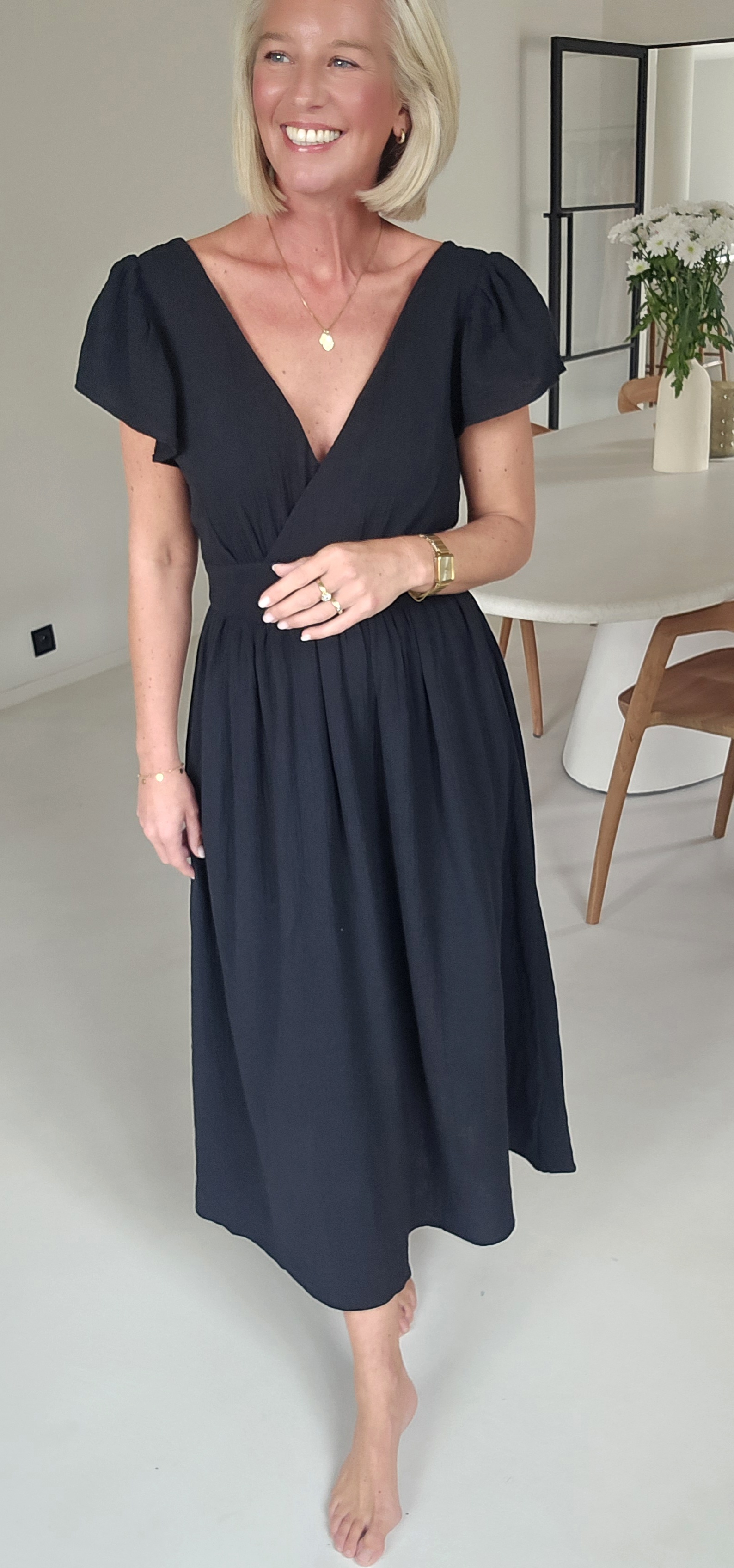 SAMANTE maxi tetra dress black