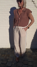 FALLINE sleeveless shirt coffee