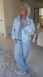 SPRING check jacket blue