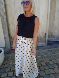 DOMANI satin dots skirt ecru