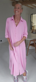 RHEA maxi shirt dress baby pink