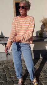 CANDY STRIPE soft knit orange ecru