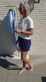 ALEXIN linen shorts navy