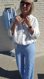 JANE striped tetra shirt blue