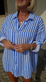 PUGLIA oversized striped tetra shirt