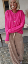 RINA soft velvet wide leg jogger pants taupe