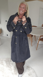 DAHNÉ maxi trench coat black jeans