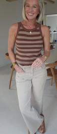 KATRINE striped knit top hazelnut