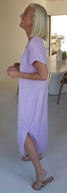 DIDI maxi terry T-shirt dress lilac v-neck