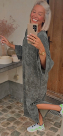 MANDU soft velvet maxi dress khaki