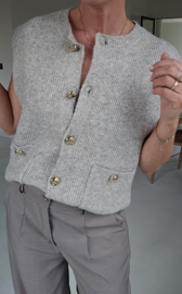 TESSA sleeveless knit cardigan soft taupe