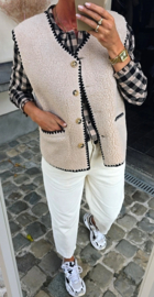 MELIA 2 sleeveless teddy jacket beige