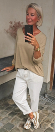 VLORANNE loose cotton pants with belt cream