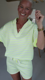 ELLIE striped set neon yellow