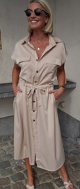 FEMKE maxi satin shirt dress champagne