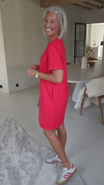 CINNE cotton tee dress red