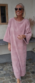 MANDU soft velvet maxi dress soft old pink