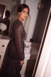 GLITTER maxi dress silver