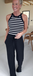 CATIE striped viscose top black