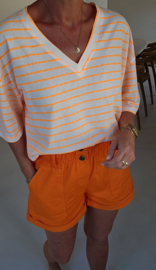 I HOPE YOUR DAY WAS SMILEY T-shirt neon orange