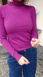 BASIC viscose turtleneck knit aubergine