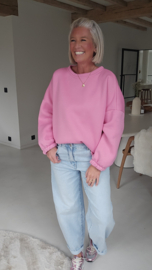 DOGMOM fleece sweatshirt pink white