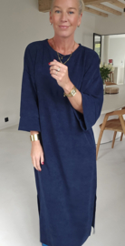 MANDU soft velvet maxi dress navy